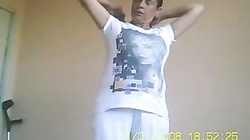 Big busty Indian housewife comes out from shower wet and naked, drying herself off and changing caught on camera.