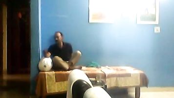 Sexy couple having a great fun in hotel room