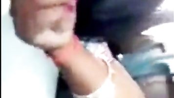 Indian aunty holding cock in train