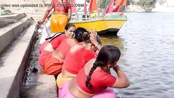 Tamil old aunties bathing gonga openly. HUGE BUTT & BOOBS!!!