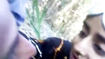 tamil man with beautifull teenage outdoor