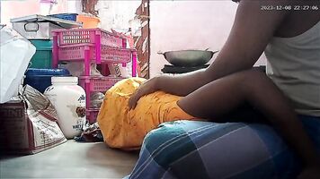 Desi housewife kissing butt and pressing boobs