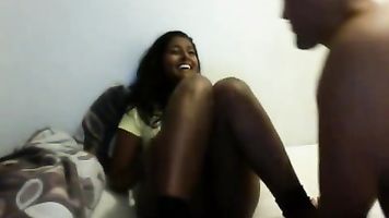 Newly married Bengali couple in bedroom, hubby licking his wife virgin pussy.